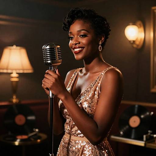 Vintage 1950s Jazz Singer Portrait