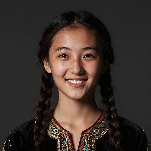 Stunning Kazakh Girl in Traditional Attire