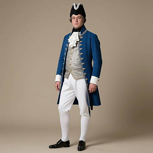 French Royal Costume in Blue Coat