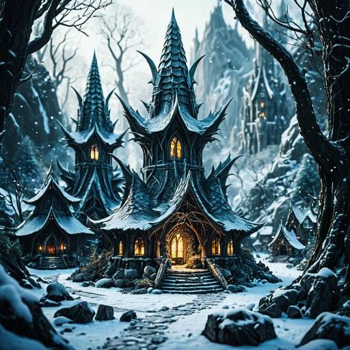 Enchanted Elven Village in Winter