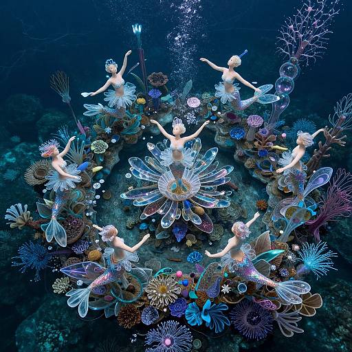 Surreal Underwater Ballet with Glass Sculptures