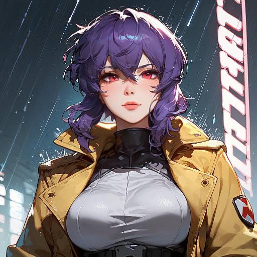 Kusanagi Motoko in Neon Rain