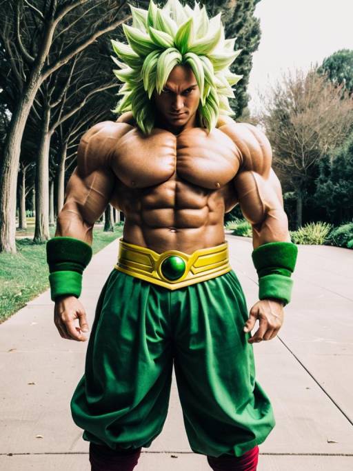 Realistic Broly Cosplay Photo of Man