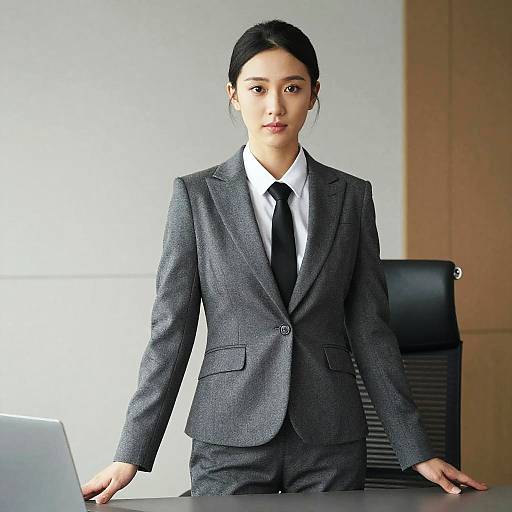 Female CEO in Gray Suit