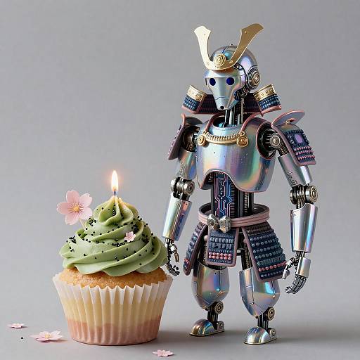 Holographic Samurai Cupcake Droid Portrait