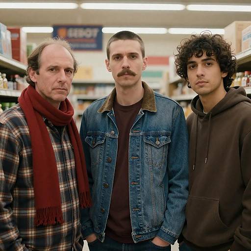 Grocery Store Portrait of Three Men