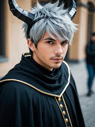 Lifestyle costume photo of Asta (black clover). Cosplay clothes