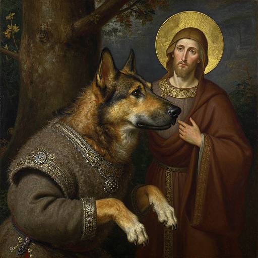 Slavic Dog-Headed Man in Medieval Forest