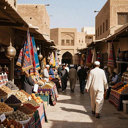 Nayib in Vibrant Middle Eastern Market