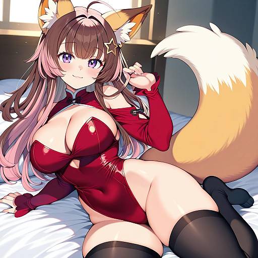 Illustration of Annytf, indie virtual youtuber in the style of Iroyopon