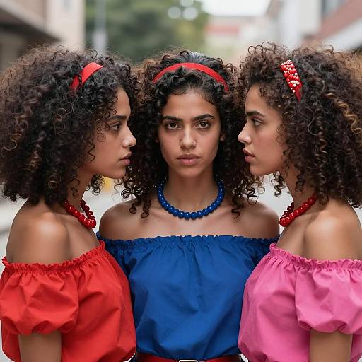 Vibrant Women with Voluminous Hair