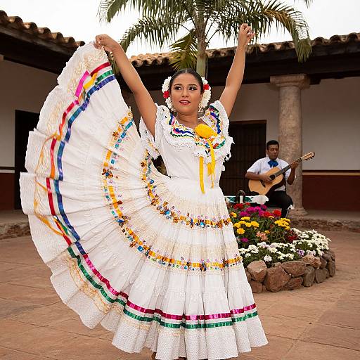 Graceful Mexican Folklorico Dancer