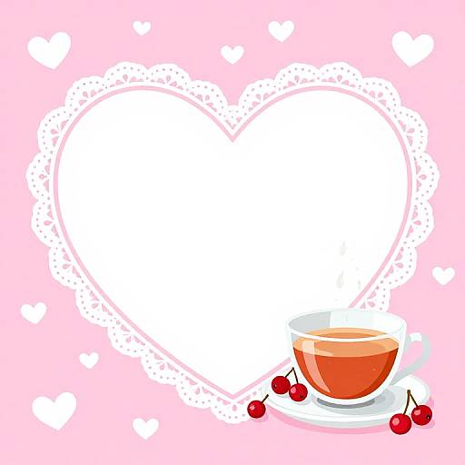 Romantic Heart Lace Vector Illustration