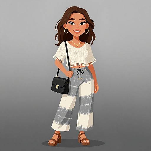 Bohemian Woman in Stylish Outfit