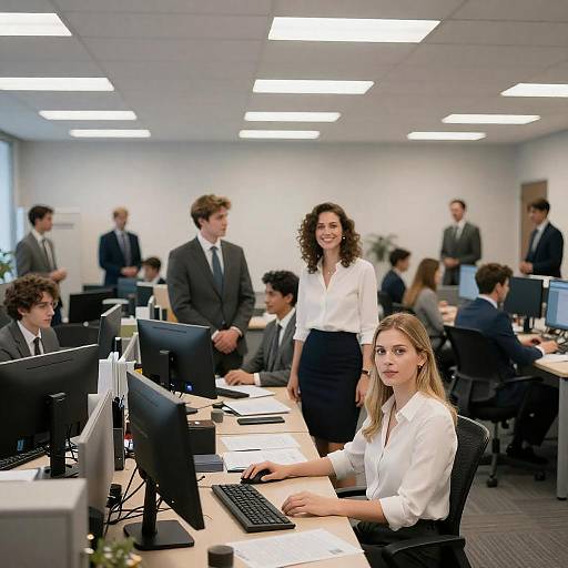 Dynamic Office Scene with Professionals