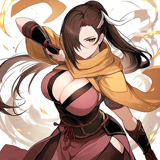 Illustration of Kagero (fire emblem), fire emblem in the style of Nakabayashi zun