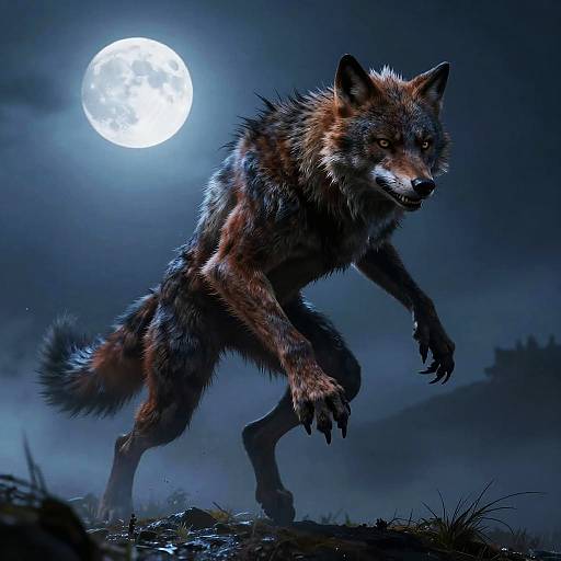 Werewolf Transformation on Foggy Hilltop