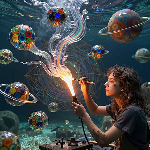 Young Glassblower's Psychedelic Cosmic Merge
