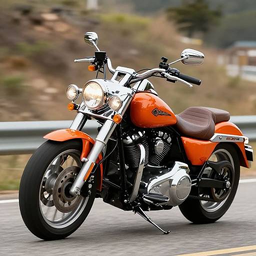 Vibrant Orange Knucklehead Harley