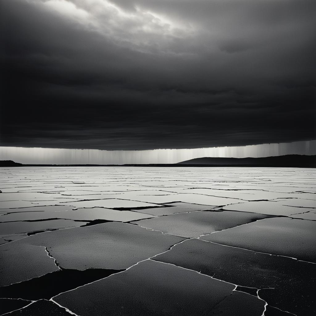 Ethereal Cracked Earth Under Stormy Sky