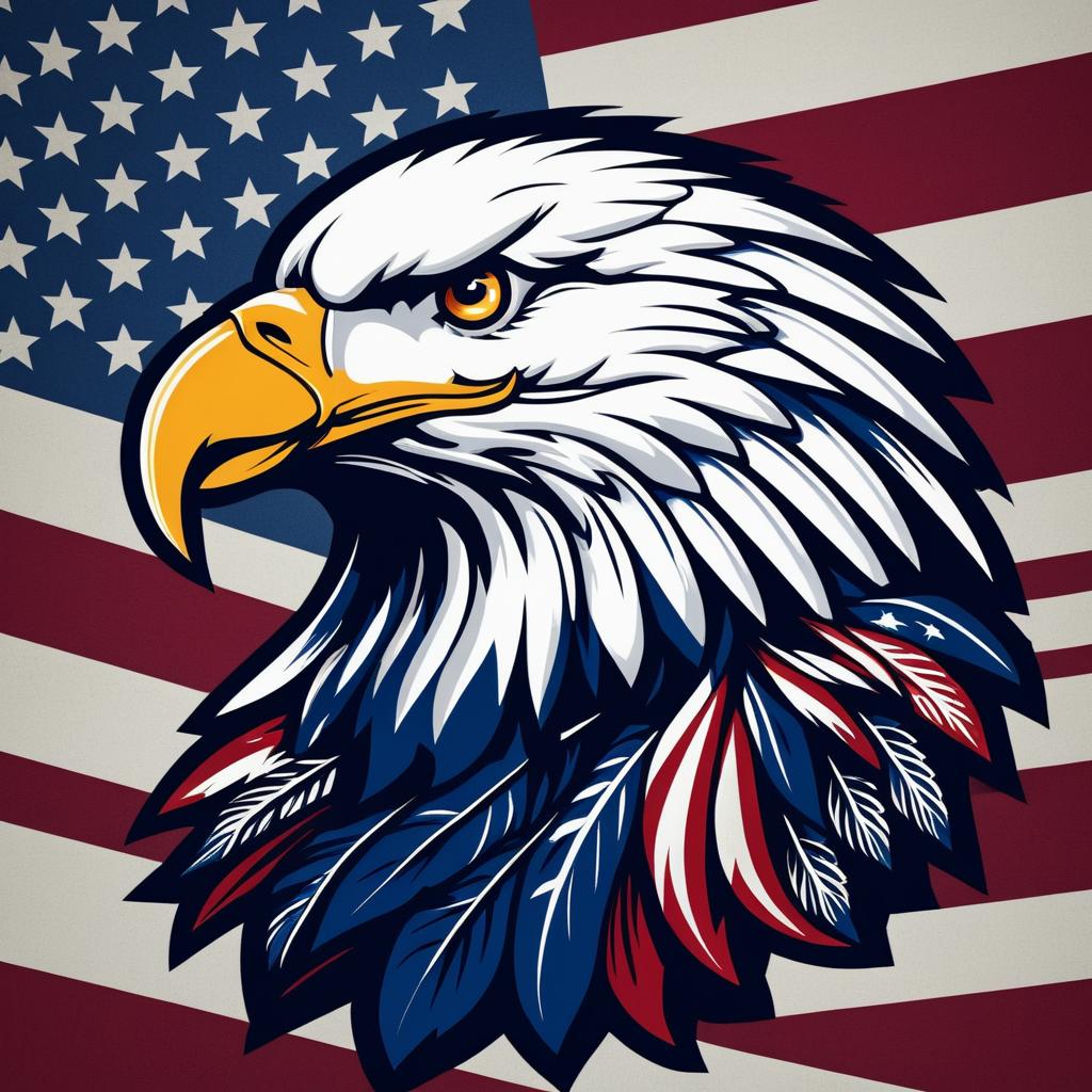 Patriotic 1940s Eagle Logo Design