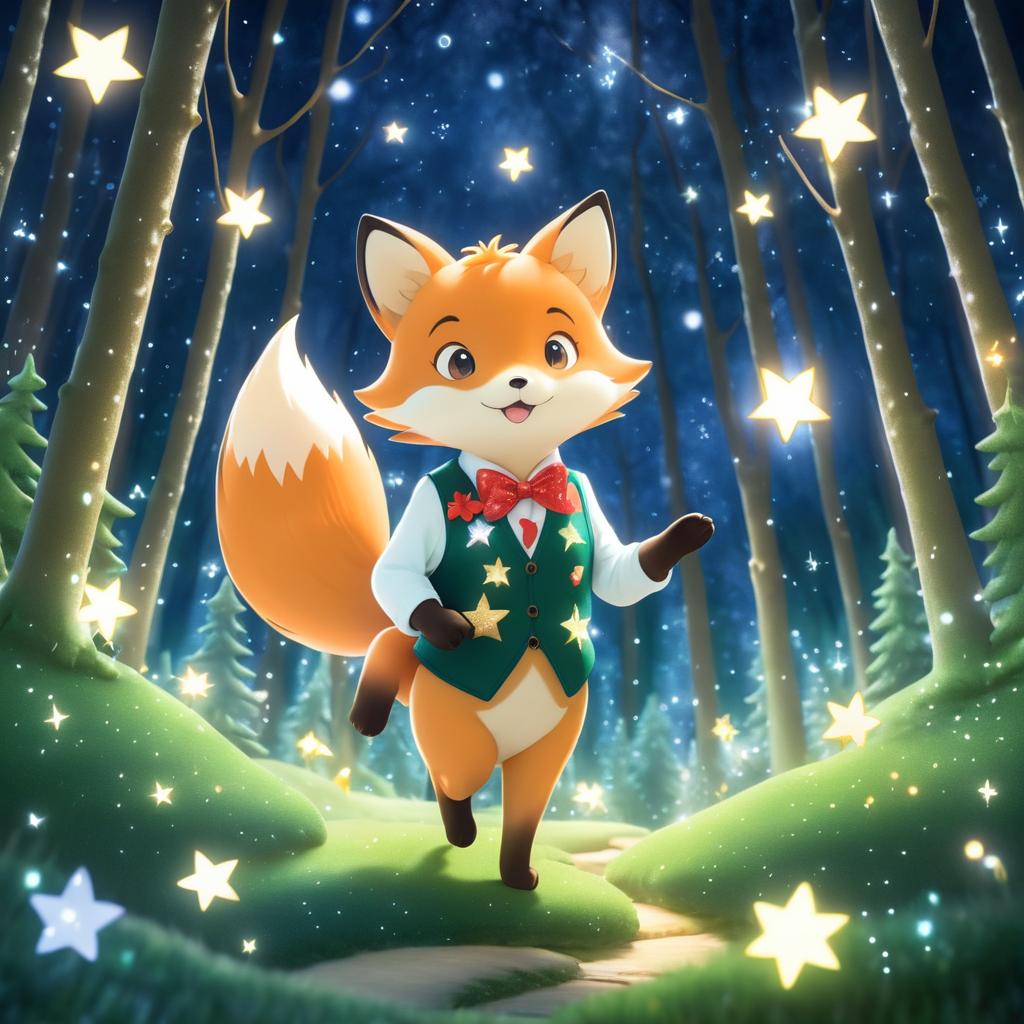 Playful Fox in a Magical Forest