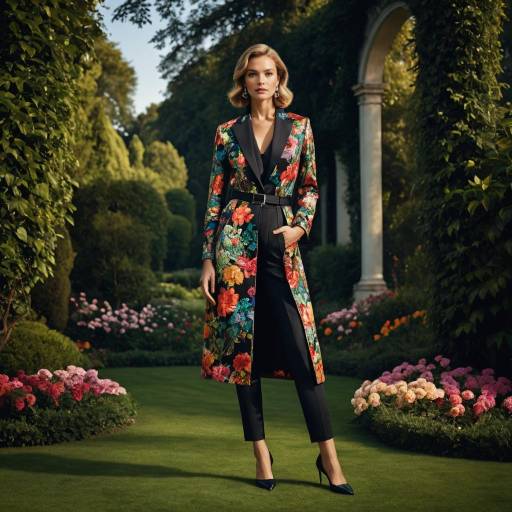 Elegant High Fashion in a European Garden