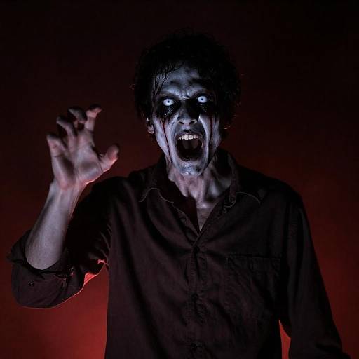 Screaming Pale Man in Darkness