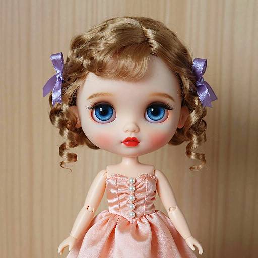 Realistic Doll Portrait with Blue Eyes