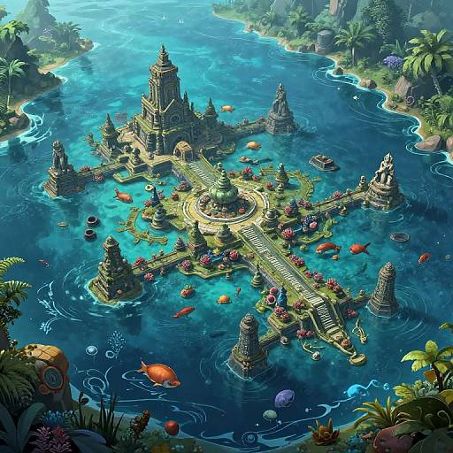 Ancient Flooded City DnD Map