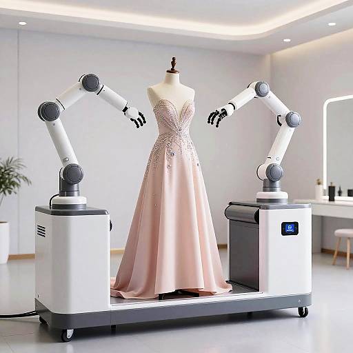 AI Robotic Dress Removal Scene