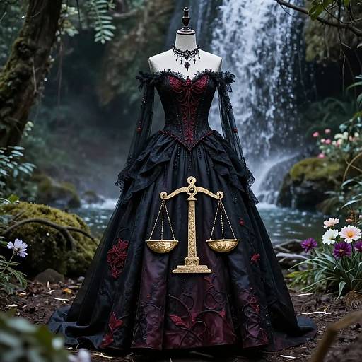 Gothic Libra Gown with Scales
