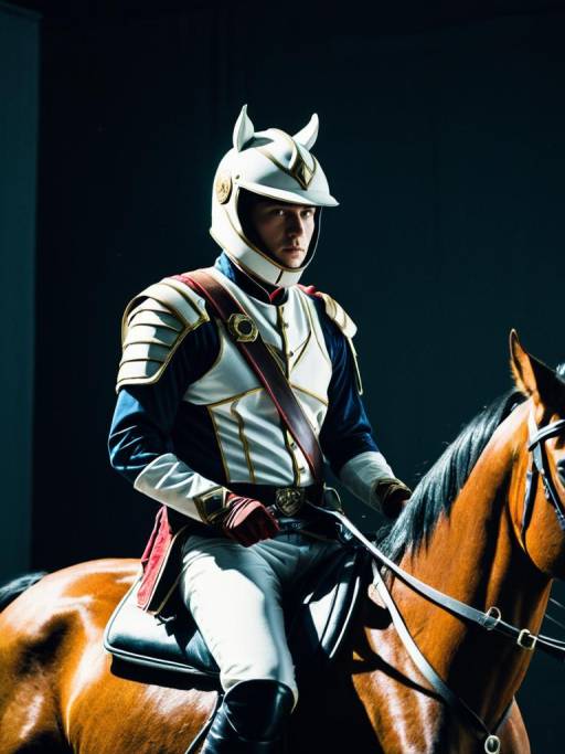 Man in Horse Rider Costume on Horse