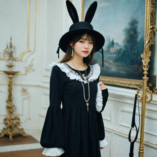 Elegant Rabbit Fashion with Accessories