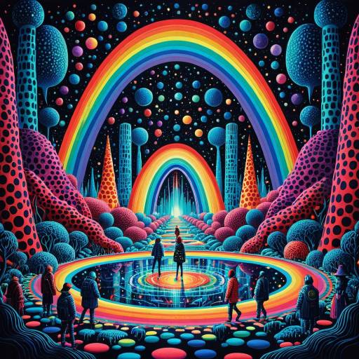 Futuristic Neon Rainbow Dream Dimension Art