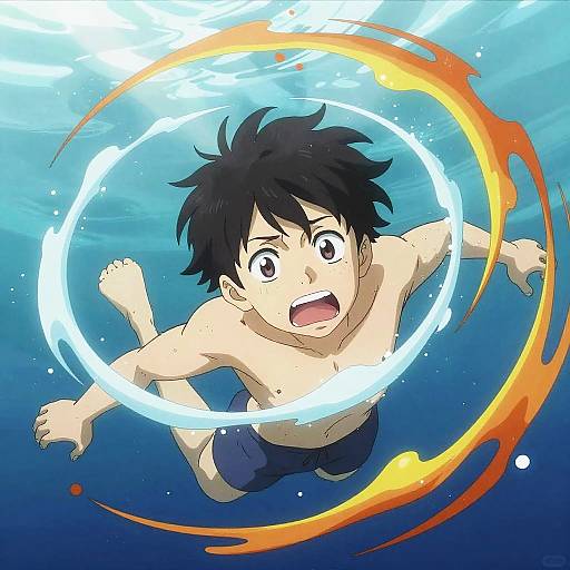 Dramatic Anime Underwater Scene
