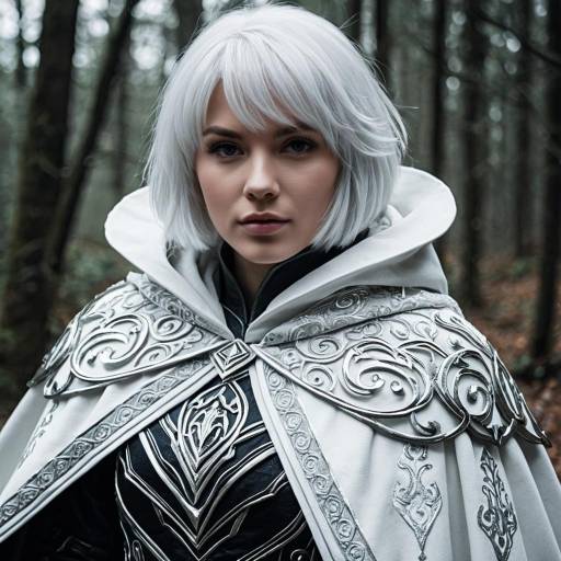 Fantasy Cosplay Woman with Silver Hair