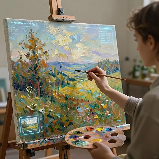 Holographic AI Oil Painting Interface