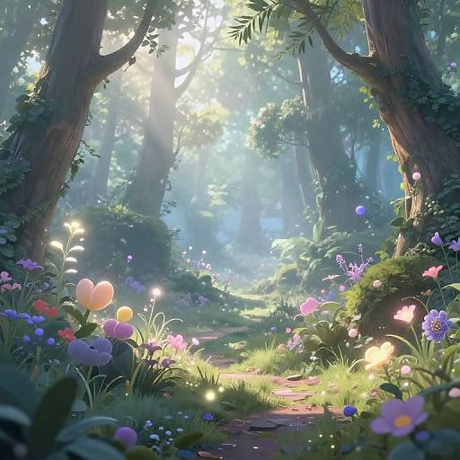 Serene Nature with Surreal Elements