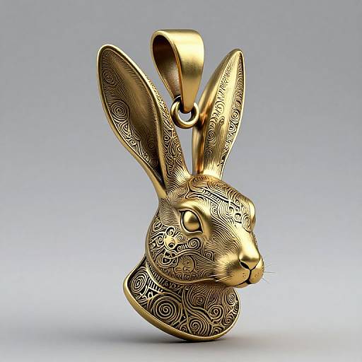 Surreal Brass Rabbit Pendant Design