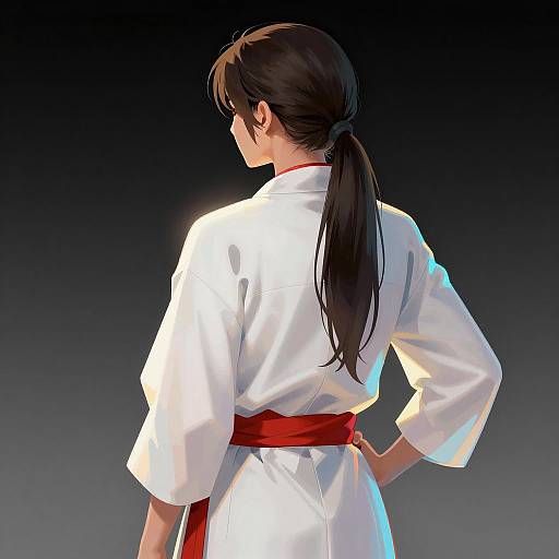 Stylish Figure in Gradient Background Art