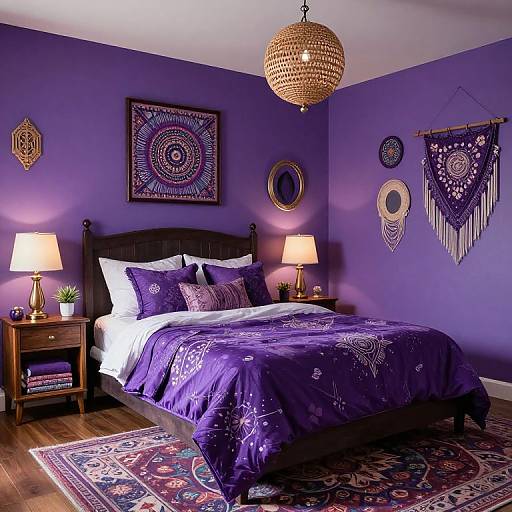 Top 25 Purple Bohemian Bedrooms