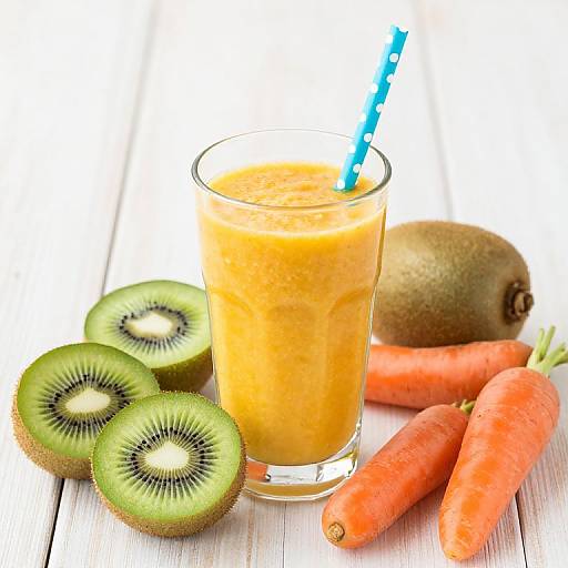 Vibrant Mango Kiwi Carrot Smoothie