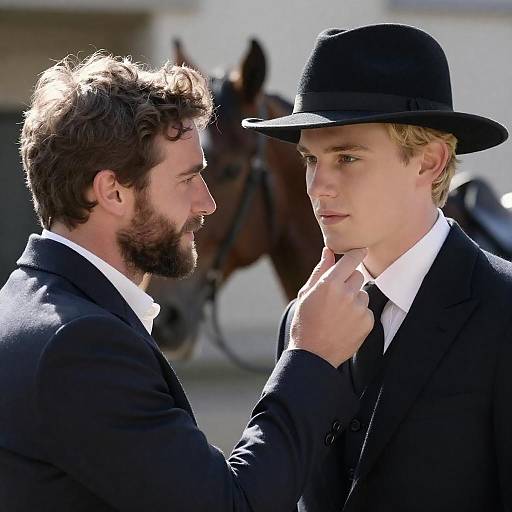 Intimate Portrait of Two Men Outdoors