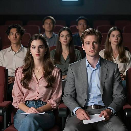 Cinematic Moment in a Dim Theater