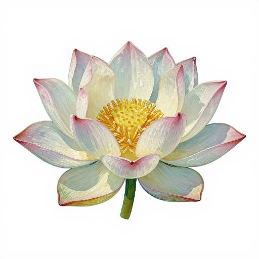 Retro Van Gogh Lotus Flower Art