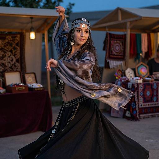 Cinematic Gypsy Dancer at Dusk