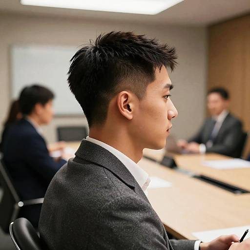 Modern Comb Over Hairstyle on Businessman