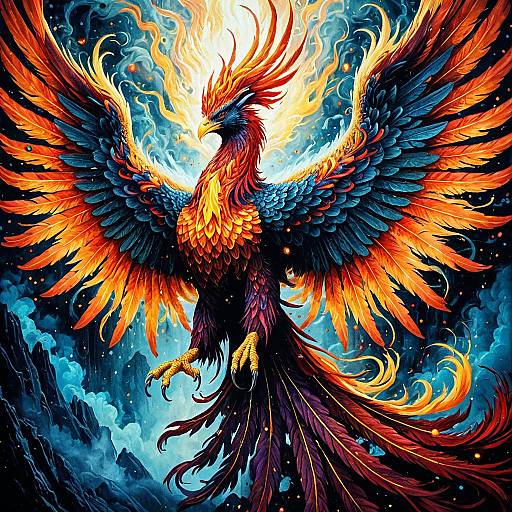 Ethereal Phoenix Rising Fantasy Painting