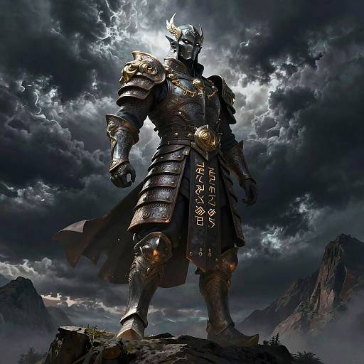 Ancient Mythical Guardian on Mountain